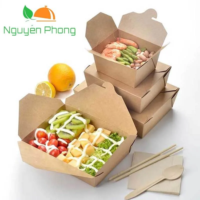 Hộp giấy đựng thức ăn móc chéo