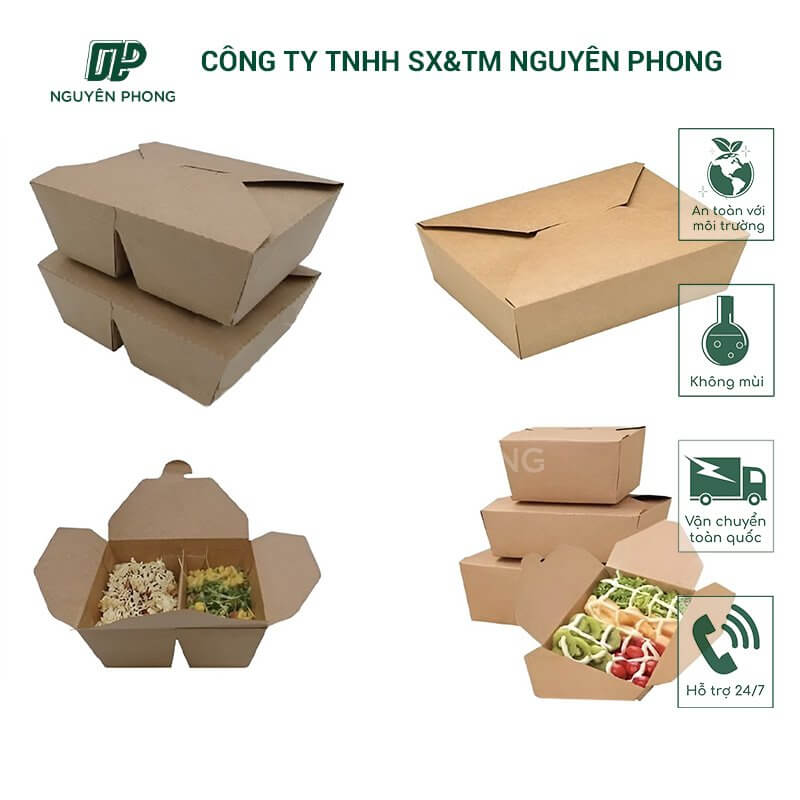 Các mẫu hộp giấy kraft Nguyên Phong một ngăn và nhiều ngăn