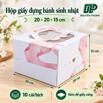 Hộp giấy đựng bánh sinh nhật qp sng2020