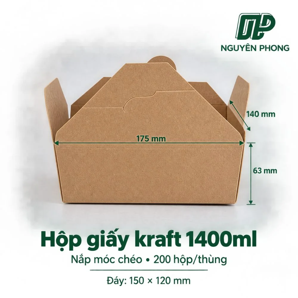 Hộp giấy móc chéo 1400ml