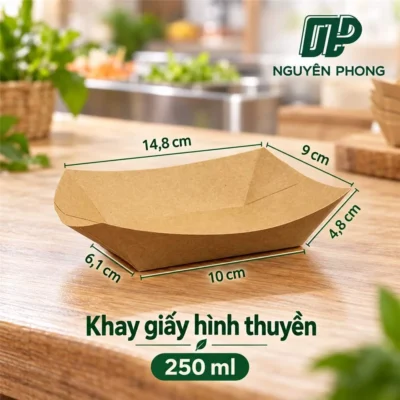 Khay giấy hinh thuyen 250ml