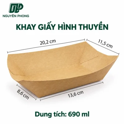 Khay giấy hinh thuyen 690ml
