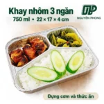 Khay nhom 3 ngan