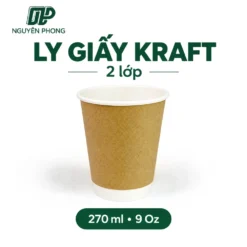 Ly giấy Kraft 2 lop 270ml 9oz