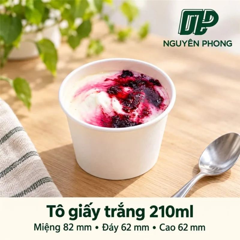 Tô giấy trắng 210ml