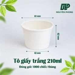 Tô giấy trắng 210ml