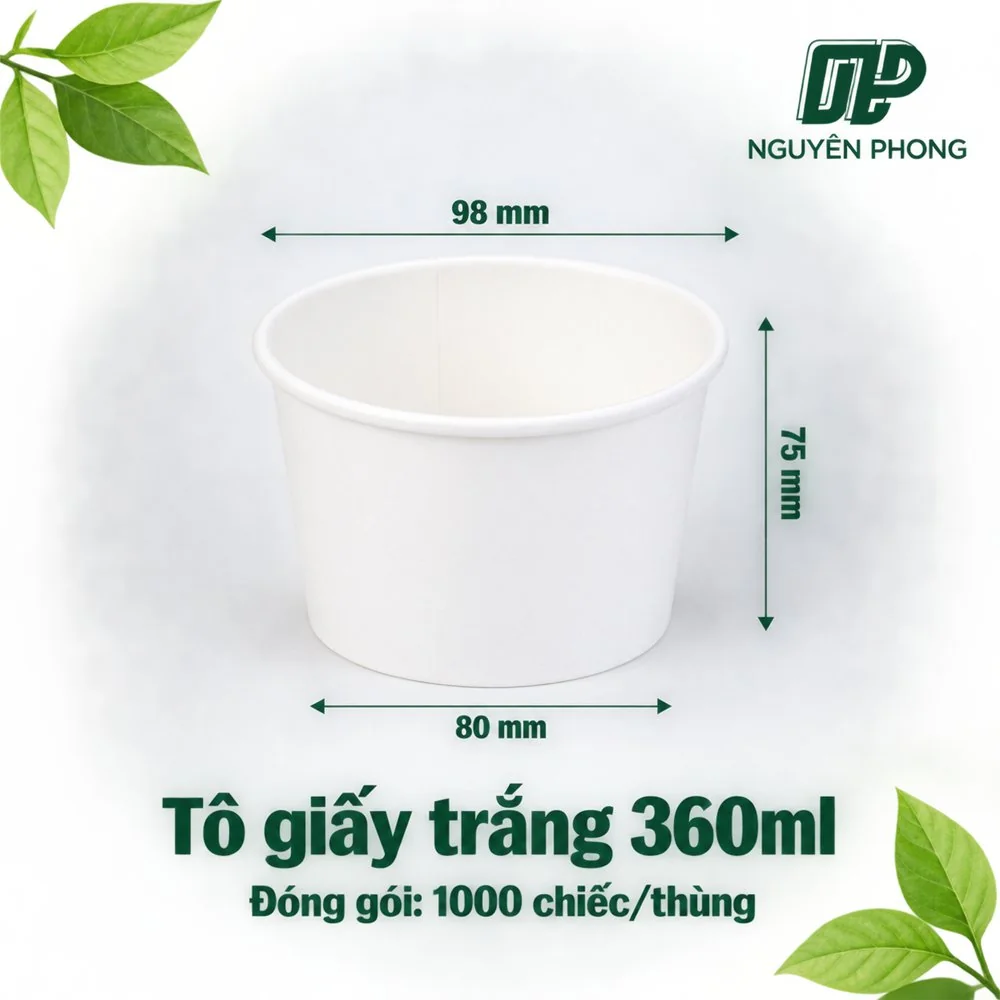Báo Giá & Quy Trình In Tô Giấy Theo Yêu Cầu: Kinh Nghiệm Đặt In (2026) 48 Tô giấy trắng 360ml