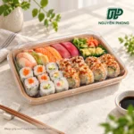 Khay giấy Kraft sushi 242x153mm đựng sushi tổng hợp